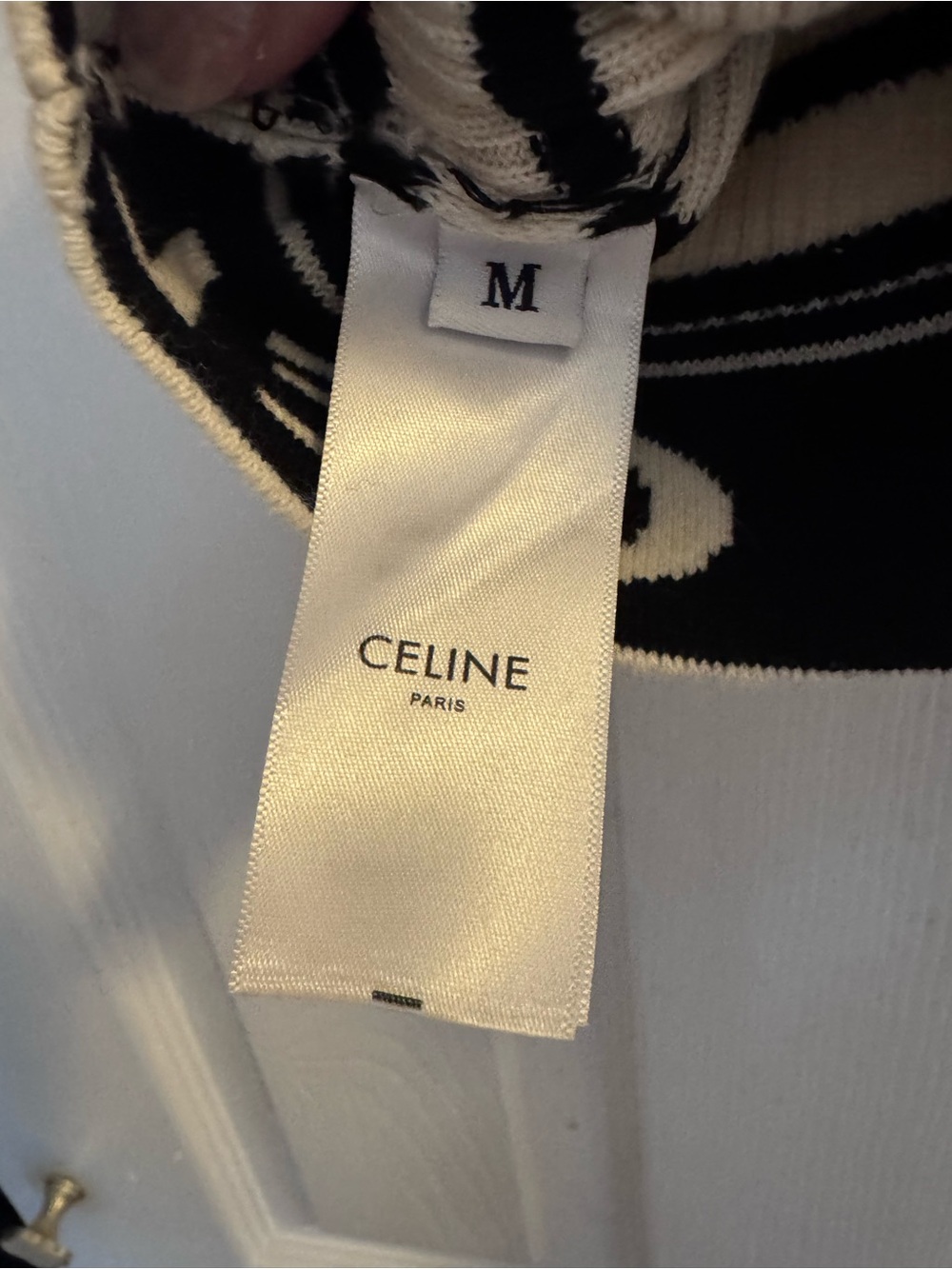 Celine Striped Ribbed Sports Bralette in Cream & Black - Picture 5 of 6